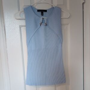 White House Black Market Sky Blue Ribbed Tank Top